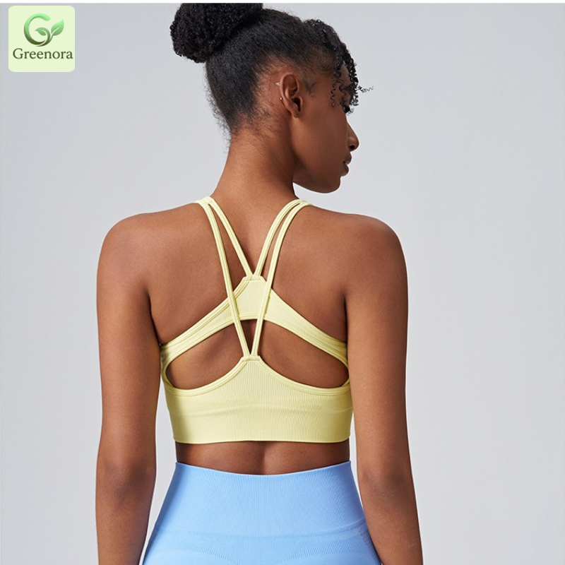 Seamless Ribbed Workout Tank Top - حمالة صدر رياضية نسائية من Greenora