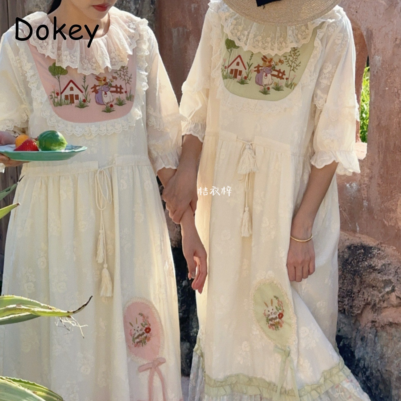 فستان ميدي نسائي بتطريز زهري ع - مراجعة French Vintage Floral Midi Dress وسعره
