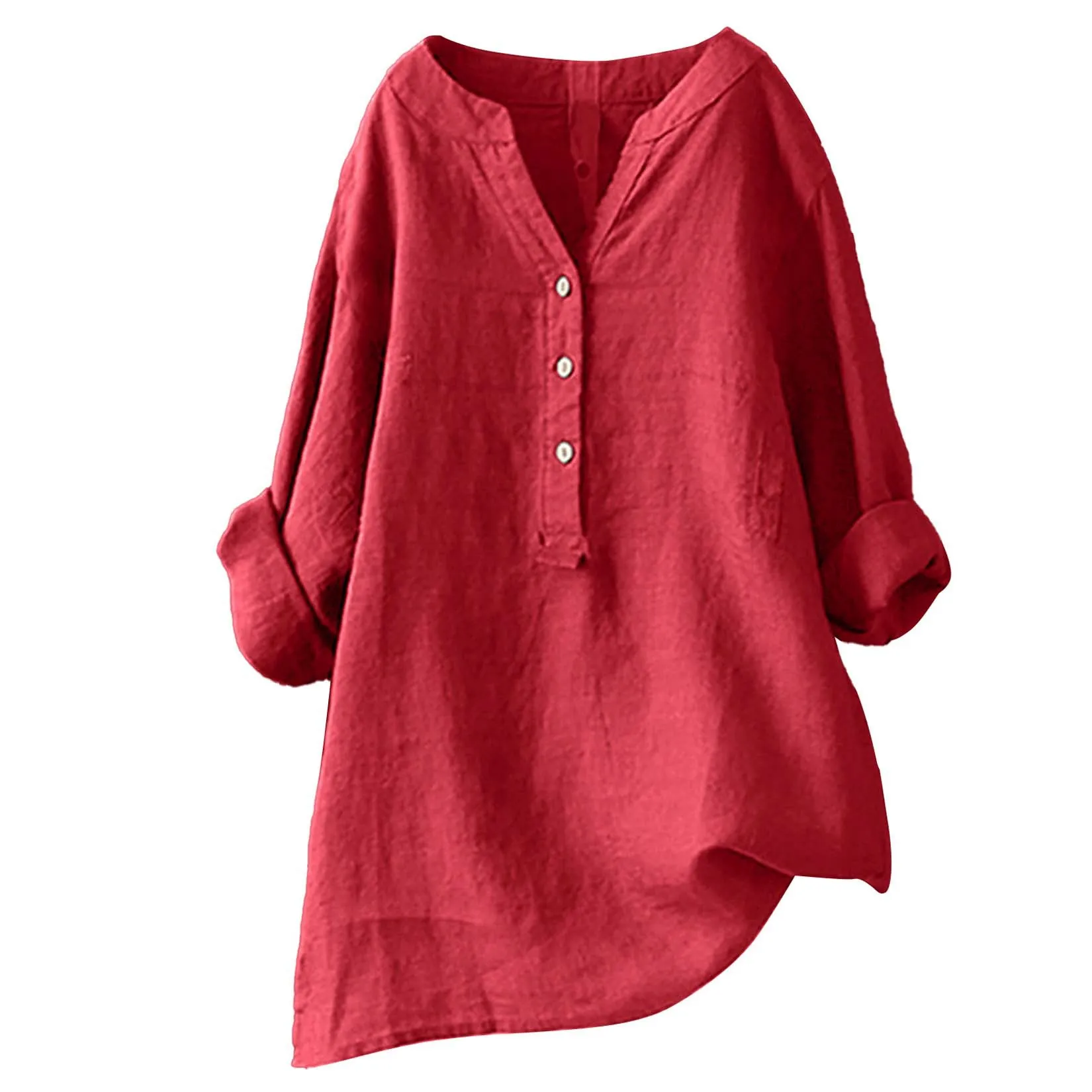 بلوزة قطنية وكتانية للجنسين، ق - مراجعة Casual Loose Linen Shirt Dress وسعره