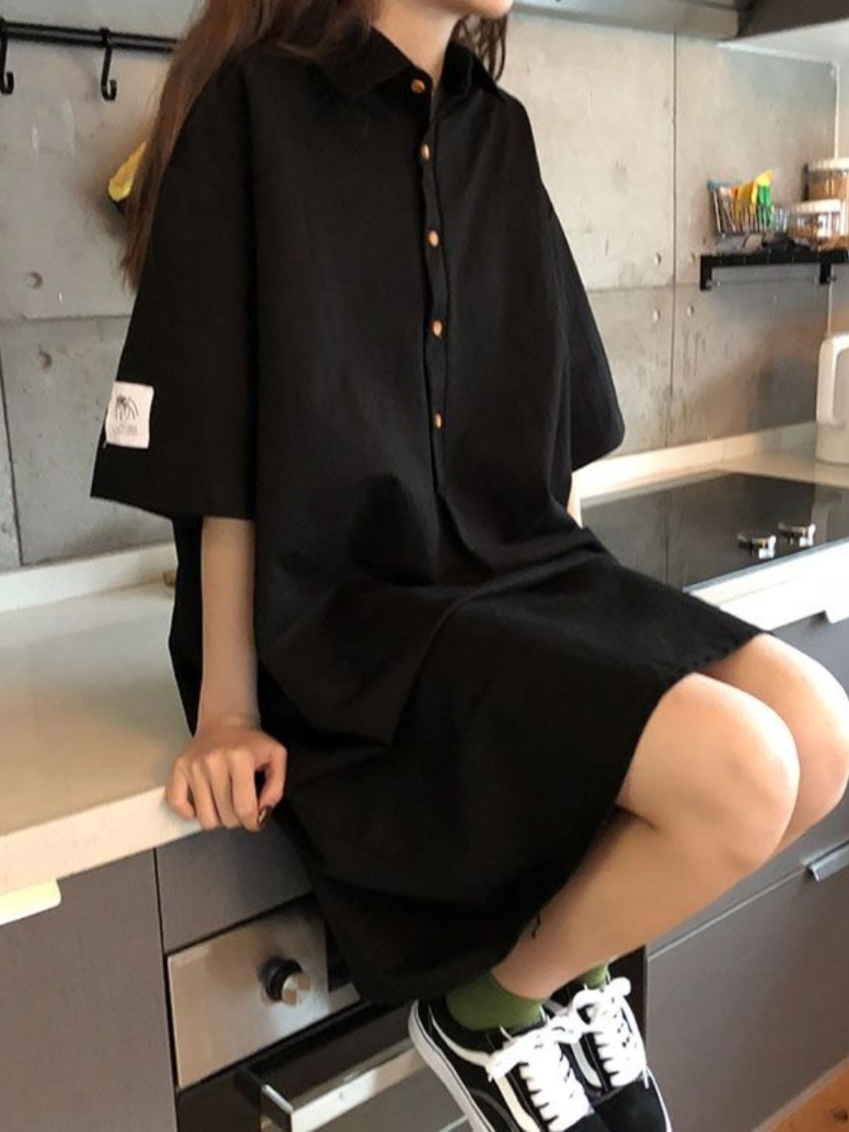 فستان قميص نسائي صيفي مقاس كبي - مراجعة Korean Style A Line Shirt Dress وسعره