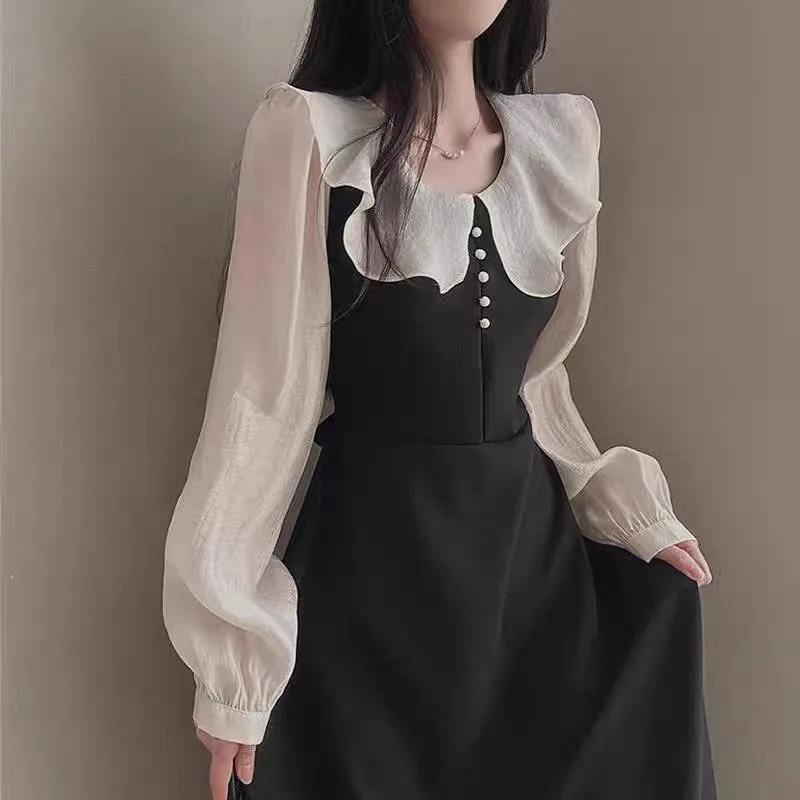 فساتين طويلة الأكمام للنساء ال - مراجعة French Vintage Floral Midi Dress وسعره