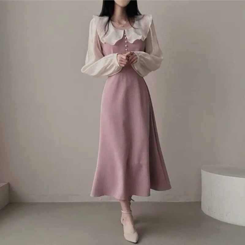 فساتين طويلة الأكمام للنساء ال - مراجعة French Vintage Floral Midi Dress وسعره